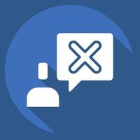 Icon Talk. related to Exclamation symbol. long shadow style. design editable vector