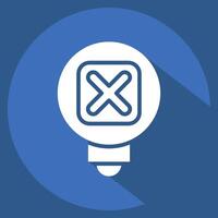Icon Learn More. related to Exclamation symbol. long shadow style. design editable vector