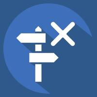 Icon Guide. related to Exclamation symbol. long shadow style. design editable vector