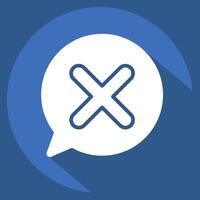 Icon Chat. related to Exclamation symbol. long shadow style. design editable vector