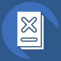 Icon Document. related to Exclamation symbol. long shadow style. design editable vector