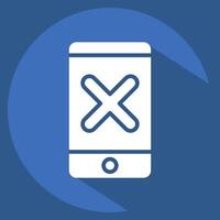 Icon App. related to Exclamation symbol. long shadow style. design editable vector