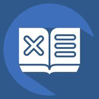 Icon Book. related to Exclamation symbol. long shadow style. design editable vector