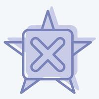 Icon Star. related to Exclamation symbol. two tone style. design editable vector