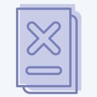 Icon Document. related to Exclamation symbol. two tone style. design editable vector