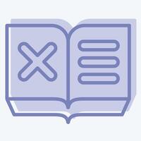 Icon Book. related to Exclamation symbol. two tone style. design editable vector
