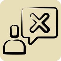 Icon Talk. related to Exclamation symbol. hand drawn style. design editable vector