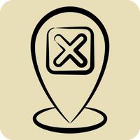 Icon Point. related to Exclamation symbol. hand drawn style. design editable vector