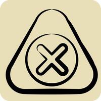Icon Warning. related to Exclamation symbol. hand drawn style. design editable vector
