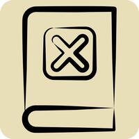 Icon Manual. related to Exclamation symbol. hand drawn style. design editable vector