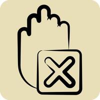 Icon Stop. related to Exclamation symbol. hand drawn style. design editable vector