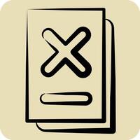 Icon Document. related to Exclamation symbol. hand drawn style. design editable vector