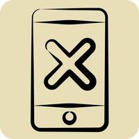 Icon App. related to Exclamation symbol. hand drawn style. design editable vector