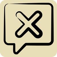 Icon Ask. related to Exclamation symbol. hand drawn style. design editable vector