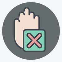 Icon Stop. related to Exclamation symbol. color mate style. design editable vector