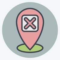 Icon Point. related to Exclamation symbol. color mate style. design editable vector