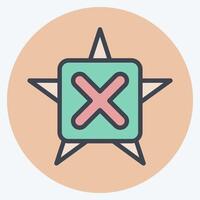 Icon Star. related to Exclamation symbol. color mate style. design editable vector