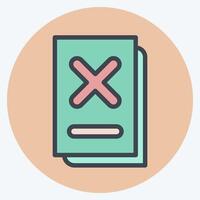 Icon Document. related to Exclamation symbol. color mate style. design editable vector