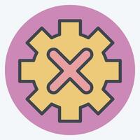 Icon Gear. related to Exclamation symbol. color mate style. design editable vector