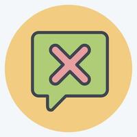 Icon Ask. related to Exclamation symbol. color mate style. design editable vector