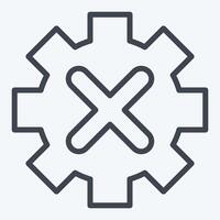 Icon Gear. related to Exclamation symbol. line style. design editable vector