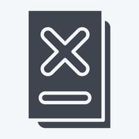 Icon Document. related to Exclamation symbol. glyph style. design editable vector