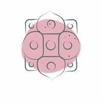 Icon Ornament. related to Kazakhstan symbol. Color Spot Style. design editable vector