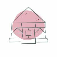 Icon Yurt. related to Kazakhstan symbol. Color Spot Style. design editable vector