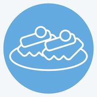 Icon Beshbarmak. related to Kazakhstan symbol. blue eyes style. design editable vector