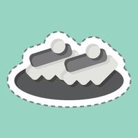 Sticker line cut Beshbarmak. related to Kazakhstan symbol. design editable vector