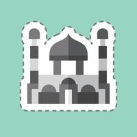 Sticker line cut Hazret Sultan Mosque. related to Kazakhstan symbol. design editable vector
