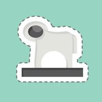 Sticker line cut RAM. related to Kazakhstan symbol. design editable vector