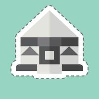 Sticker line cut Yurt. related to Kazakhstan symbol. design editable vector
