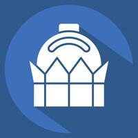 Icon Bayterek. related to Kazakhstan symbol. long shadow style. design editable vector
