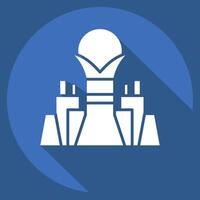 Icon Bayterek Tower. related to Kazakhstan symbol. long shadow style. design editable vector