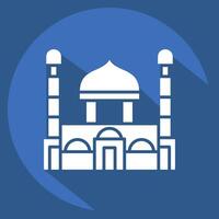 Icon Hazret Sultan Mosque. related to Kazakhstan symbol. long shadow style. design editable vector