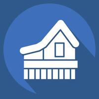 Icon House. related to Kazakhstan symbol. long shadow style. design editable vector
