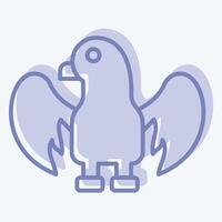 Icon Eagle. related to Kazakhstan symbol. two tone style. design editable vector