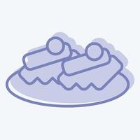 Icon Beshbarmak. related to Kazakhstan symbol. two tone style. design editable vector