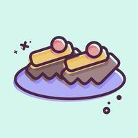 Icon Beshbarmak. related to Kazakhstan symbol. MBE style. design editable vector