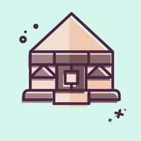 Icon Yurt. related to Kazakhstan symbol. MBE style. design editable vector