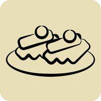 Icon Beshbarmak. related to Kazakhstan symbol. hand drawn style. design editable vector