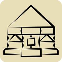 Icon Yurt. related to Kazakhstan symbol. hand drawn style. design editable vector