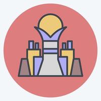 Icon Bayterek Tower. related to Kazakhstan symbol. color mate style. design editable vector