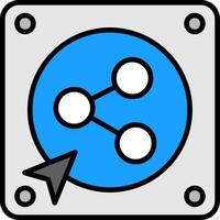 Share Rounded Line Illustration vector