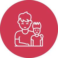 Father and Son Thin Line Design vector