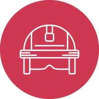 Firefighter Helmet Thin Line Design vector