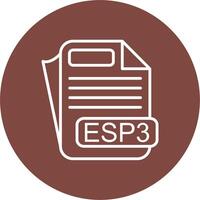 ESP3 File Format Wireframe Illustration vector