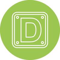 Letter D Line Style Symbol vector