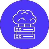 Cloud Server Simple Line Sketch vector